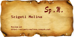 Szigeti Melina névjegykártya